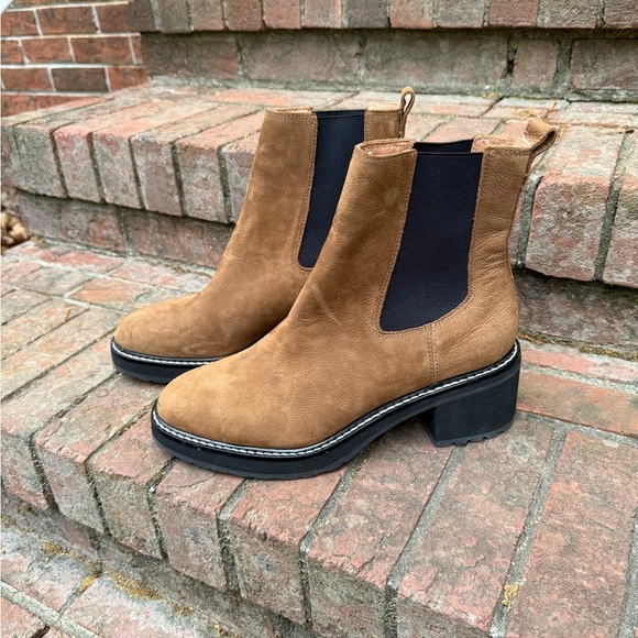 Madewell Brown Leather Boots Size 11M Women’s Boots Carina Platform Chelsea - Picture 7 of 11